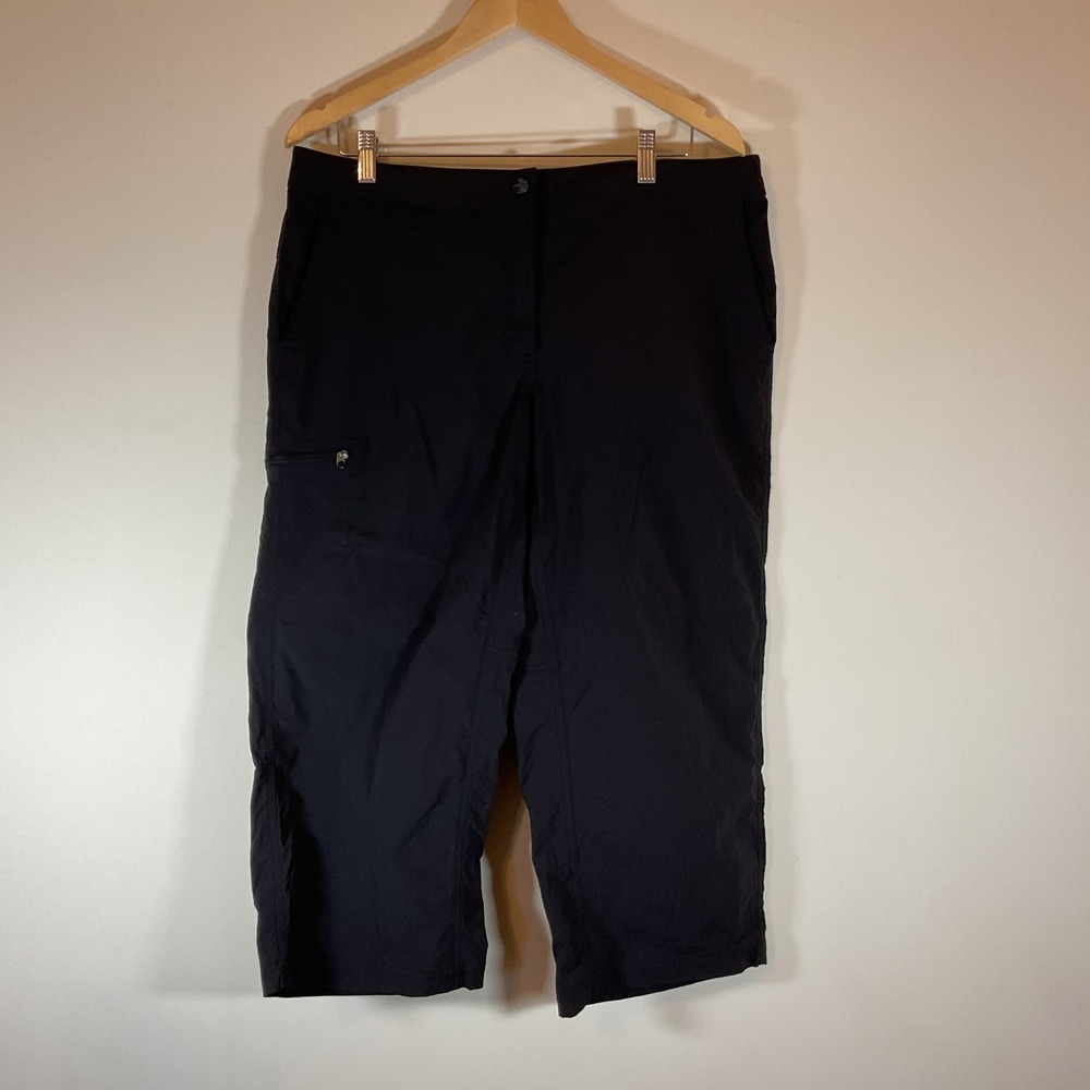 LL Bean Vista Trekking Capris Black Hiking Pants 16 Reg